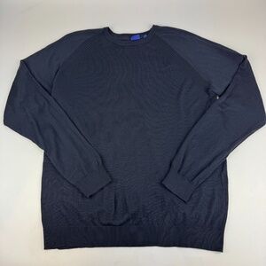 FJ Foot Joy Mens Size XL Wool Blend Crew Neck Sweater Navy Blue